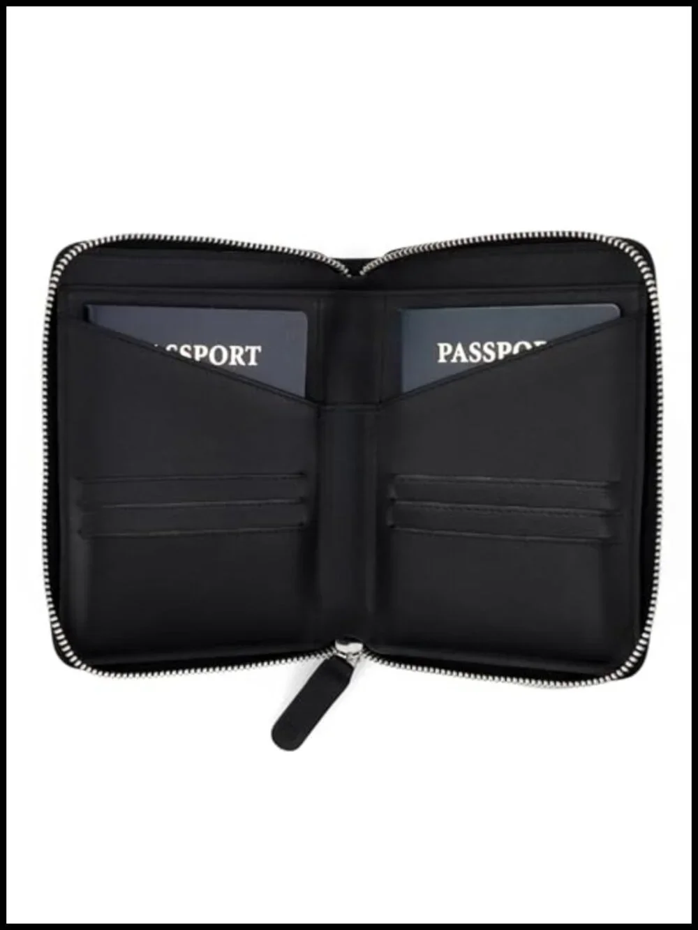 Full Grain Leather Passport Holder for 2 - RFID Travel Wallet Organizer